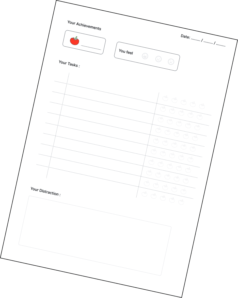 A Simple but Powerful Printable Pomodoro Template. Download for free